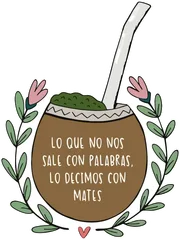 Pegatina Mate con frase Lo que no nos sale con palabras
