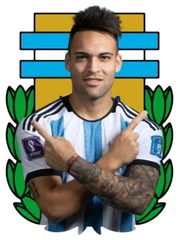 Pegatina Lautaro Martínez con camiseta argentina