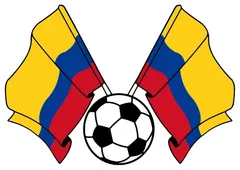 Pegatina Banderas de Colombia y balón de fútbol