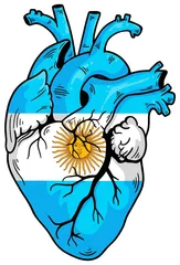 Pegatina Corazón anatómico con bandera argentina