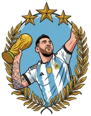 Pegatina Messi levantando la Copa del Mundo