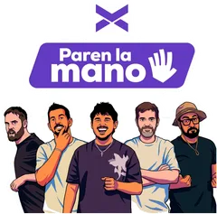 Pegatina Paren la mano con caricaturas del equipo