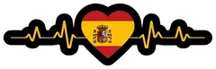 Pegatina Latido de Corazón con Bandera de España