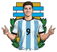 Pegatina Julián Álvarez celebrando con Argentina