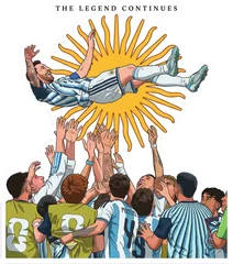 Pegatina Messi The Legend Continues Argentina