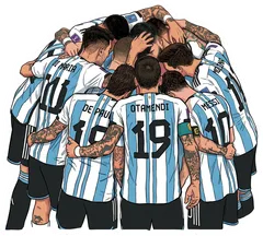 Pegatina Selección Argentina Abrazo de Equipo