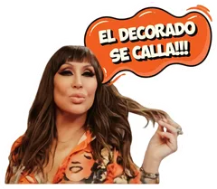 Pegatina Mujer con Frase El Decorado Se Calla