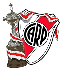 Pegatina Escudo de River Plate con Copa Libertadores