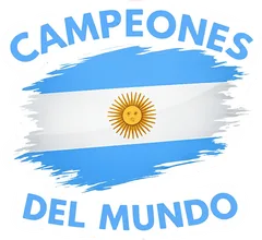 Pegatina Bandera de Argentina Campeones del Mundo