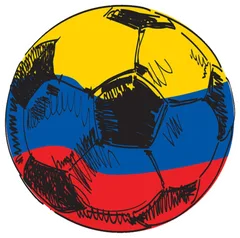 Pegatina Balón de Fútbol con Bandera de Colombia
