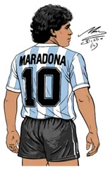 Pegatina Maradona de espaldas con dorsal 10 de Argentina