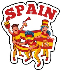 Pegatina Aficionados de España con Texto Spain