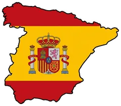 Pegatina Mapa de España con Bandera y Escudo
