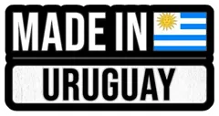 Pegatina Made in Uruguay con bandera