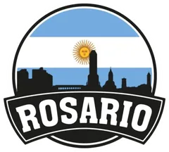 Pegatina Rosario con bandera argentina y silueta