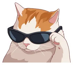 Pegatina Gato Cool con Gafas de Sol