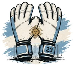 Pegatina Guantes del Dibu Martínez 23