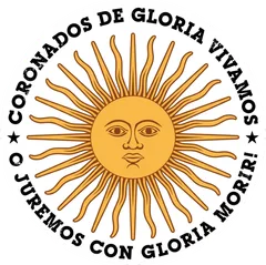 Pegatina Sol de Mayo con frase Coronados de Gloria