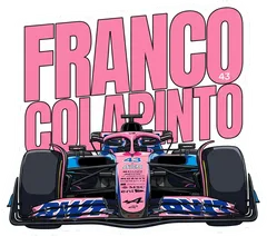 Pegatina Franco Colapinto con coche de Fórmula 1