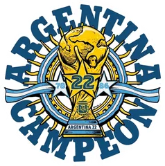 Pegatina Argentina Campeón con Copa del Mundo