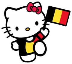 Pegatina Hello Kitty con bandera de Bélgica