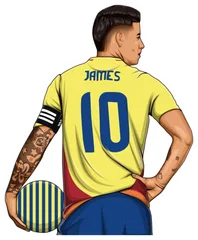 Pegatina James con el dorsal 10 de Colombia