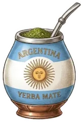 Pegatina Mate con Bandera de Argentina