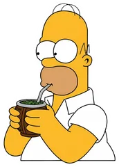 Pegatina Homer Simpson tomando mate
