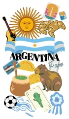 Pegatina Argentina Te Amo con Mate y Carpincho
