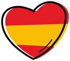 Pegatina Corazón con la bandera de España
