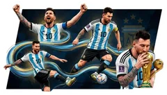 Pegatina Messi Campeón del Mundo Argentina