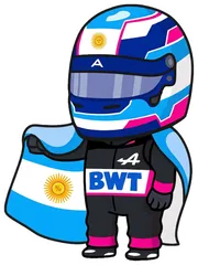 Pegatina Piloto de F1 Argentino de Alpine y BWT
