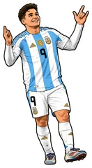 Pegatina Julián Álvarez celebrando con Argentina