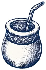 Pegatina Mate con bombilla tradicional