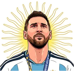 Pegatina Lionel Messi con Sol de Mayo