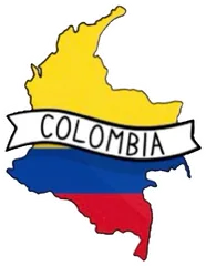 Pegatina Mapa de Colombia con la Bandera y Nombre