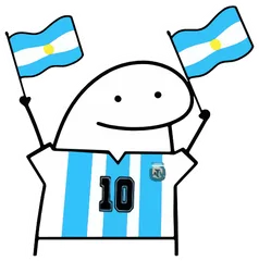 Pegatina Flork argentino con camiseta 10 y banderas