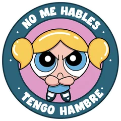 Pegatina Burbuja enfadada No me hables tengo hambre