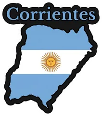 Pegatina Mapa de Corrientes con Bandera de Argentina
