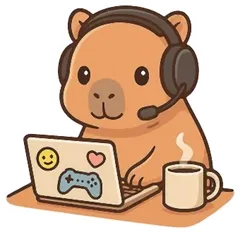 Pegatina Carpincho Gamer con Portátil