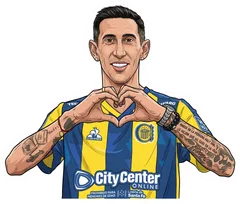 Pegatina Di María haciendo un corazón