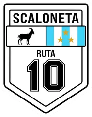 Pegatina Ruta 10 Scaloneta con cabra y estrellas