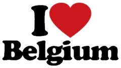 Pegatina I Love Belgium con corazón rojo