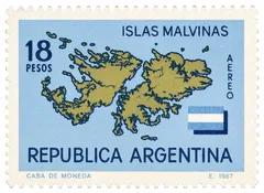 Pegatina Sello Postal Islas Malvinas de Argentina