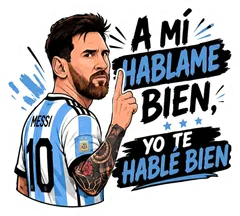 Pegatina Messi A mí háblame bien, yo te hablé bien
